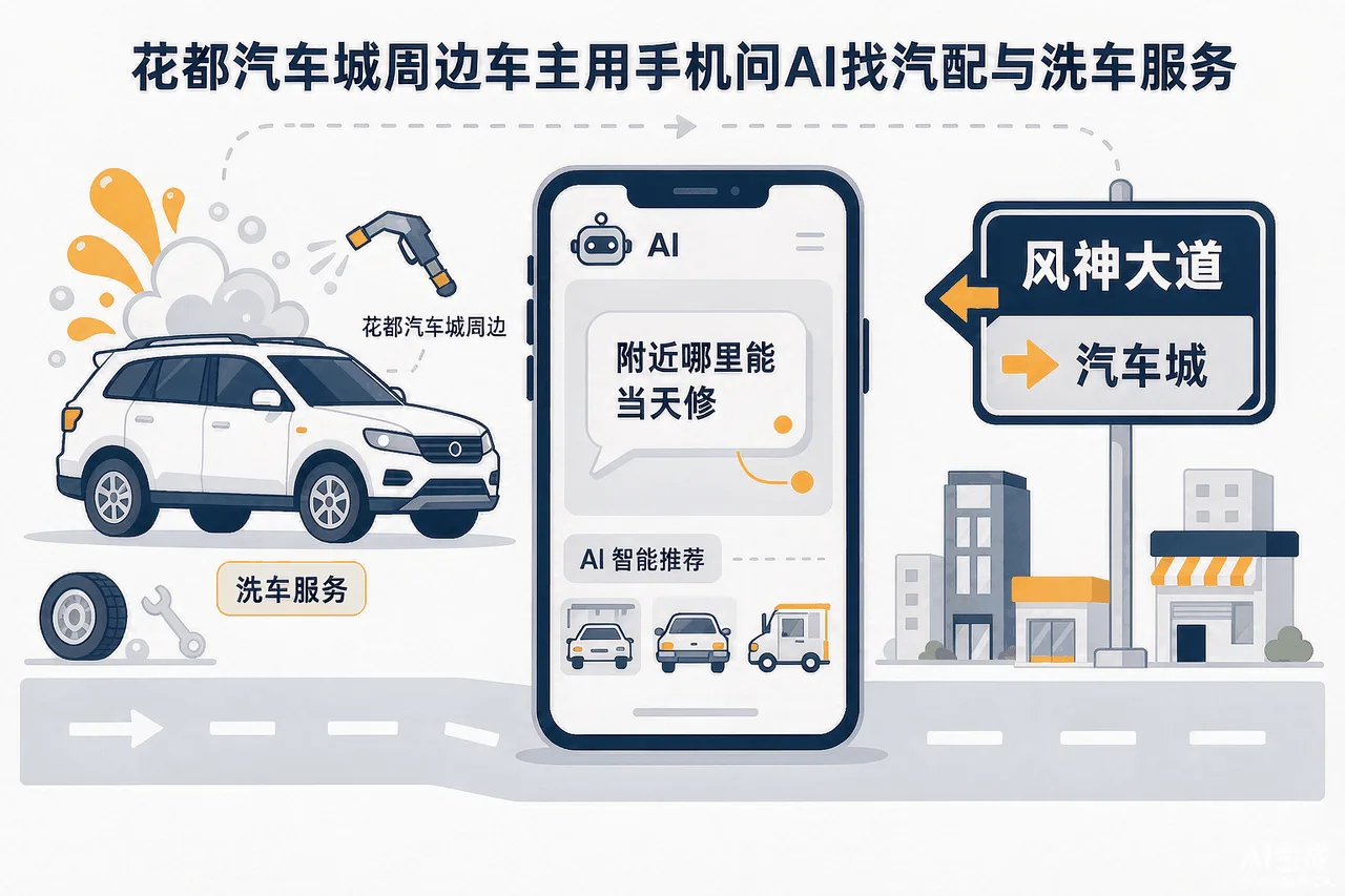 花都汽车城周边车主问AI场景示意图