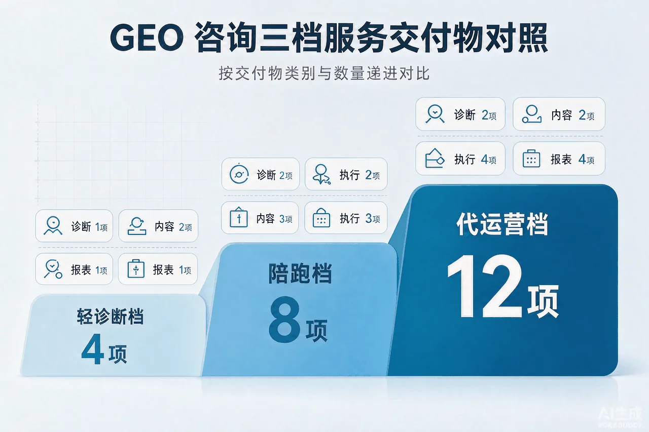 GEO咨询三档服务交付物对照示意图