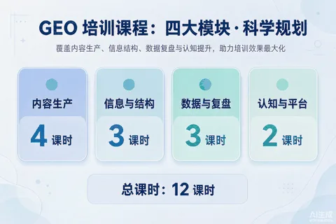 GEO培训课程四模块与课时分配示意图