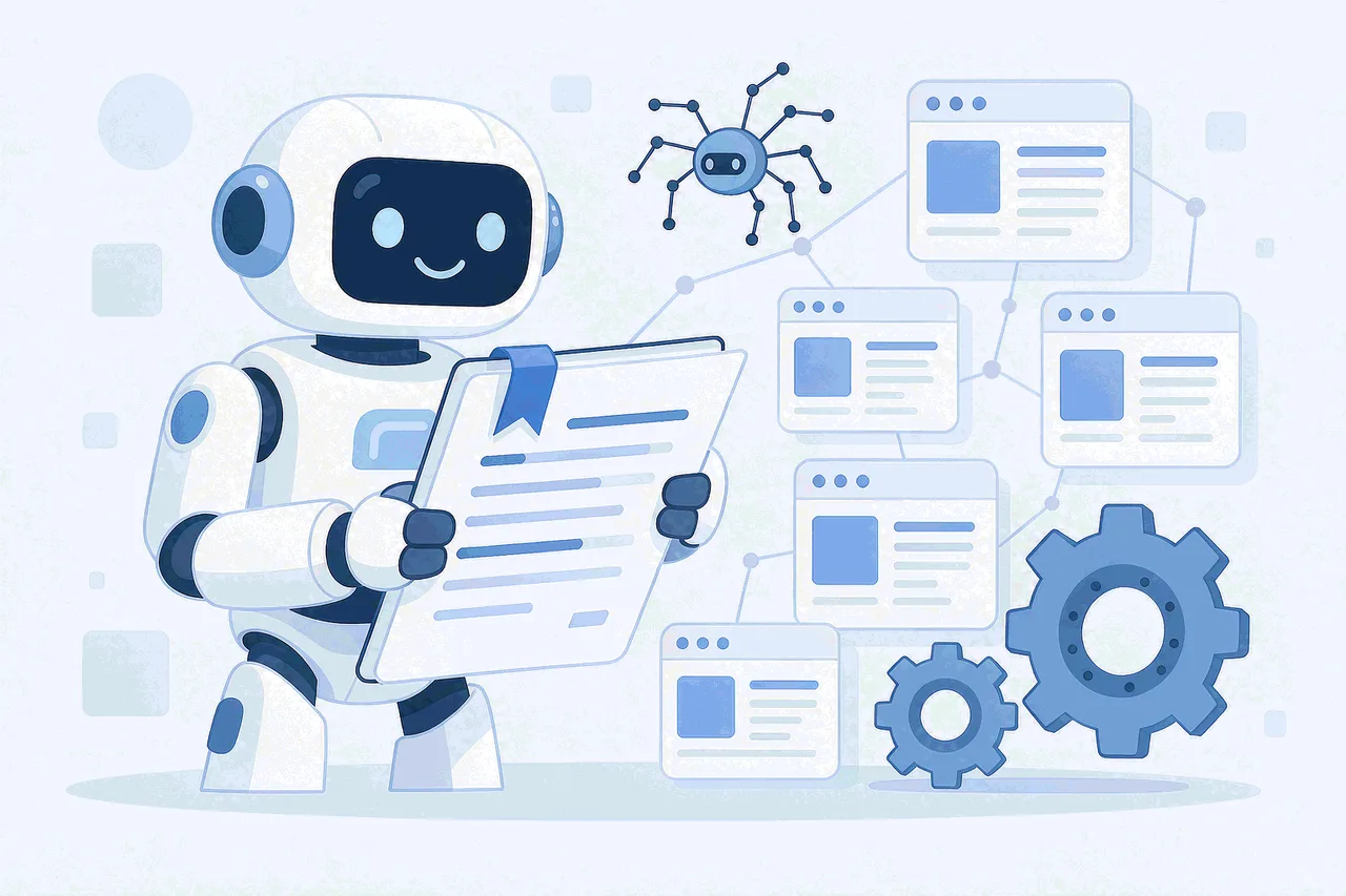 llms.txt 概念图:AI 爬虫阅读站点说明书